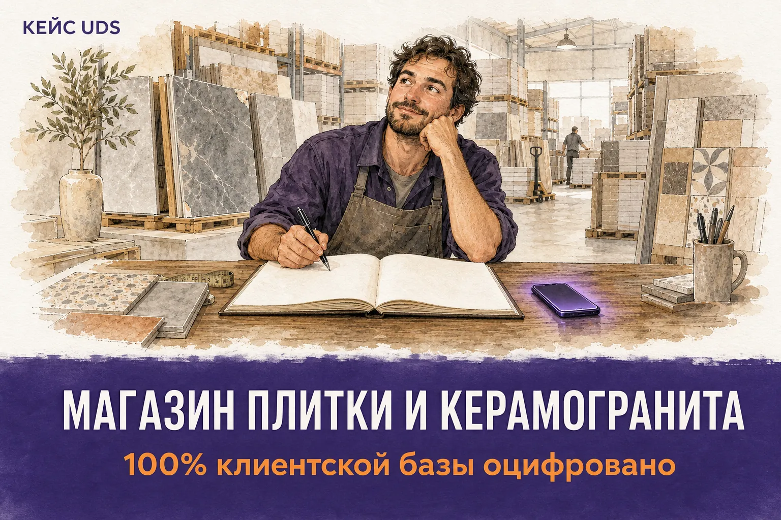 Магазин плитки и керамогранита: 100% клиентской базы оцифровано, кейс UDS